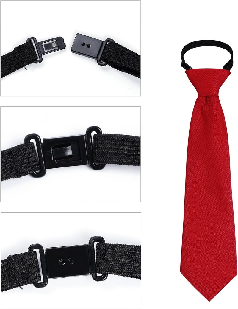 Sucrain 1pcs Boy's Necktie Pre-tied Adjustable Neck Strap Tie for Wedding Graduation School Uniforms - Image 3